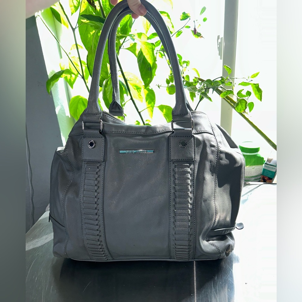 Steve Madden light grey pleather purse